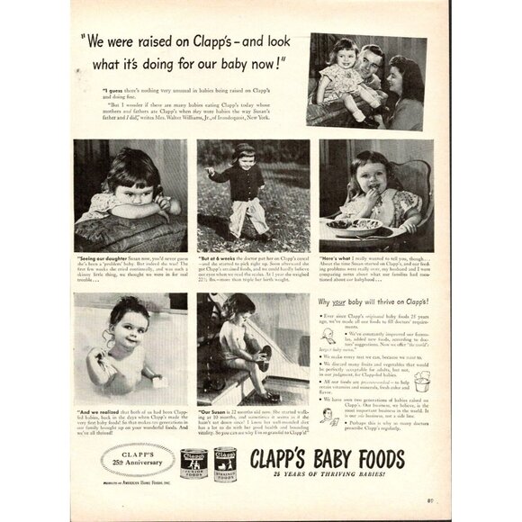 1946 Clapps Baby Foods Vintage Print Ad (L7) - Picture 1 of 3